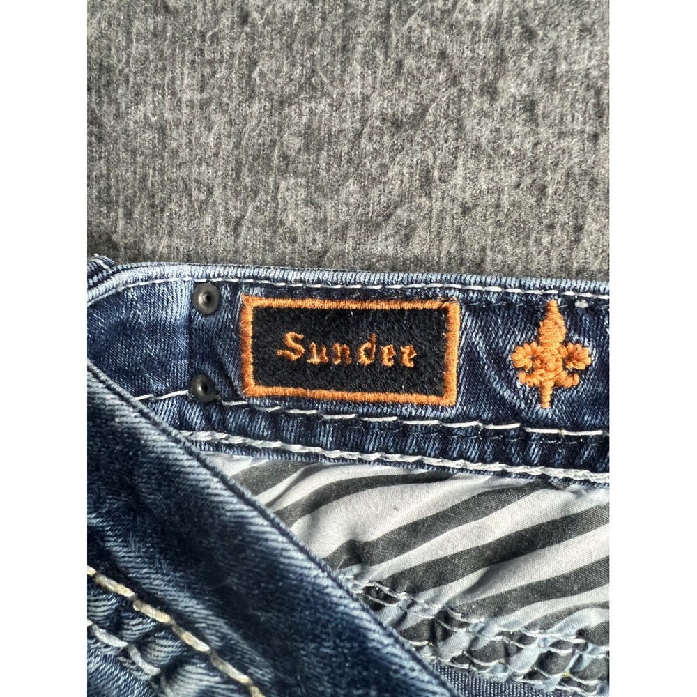 Rock Revival Sundee Mid Rise Bootcut Jeans Blue Embroidered Flap Pocket Size 25 - Picture 4 of 16